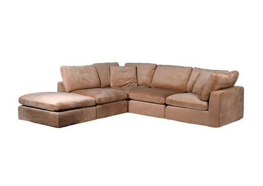 Ryan Pale Russet Velvet Corner Sofa