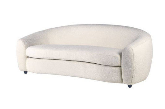 Ivory Boucle 3 Seater Sofa, H77 X W228 X D96CM