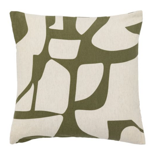 Skara Graphic Cushion, Olive 45 X 45CM