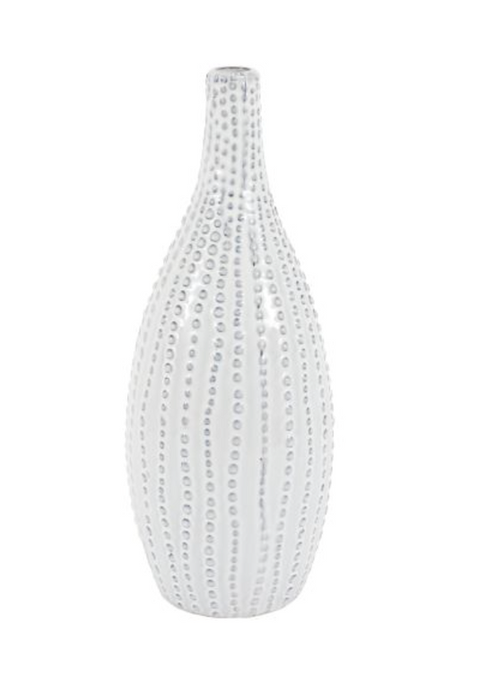 Lucia Beaded Vase White, Large