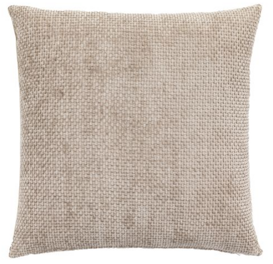 Basketweave Chenille Cushion Cream 2pk 450x450mm Poly Filled Cream