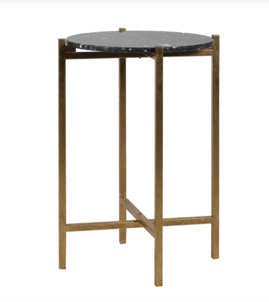 Black Faux Marble Top Side Table