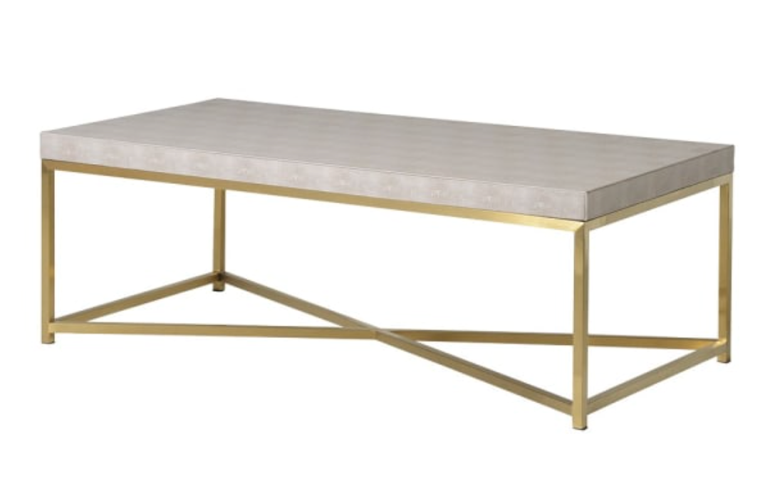 Maxim Ivory Faux Shagreen Coffee Table - H42 X W60 X 120CM