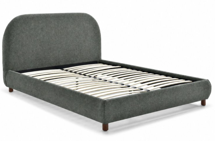Nora Bed Double Titan Olive Boucle