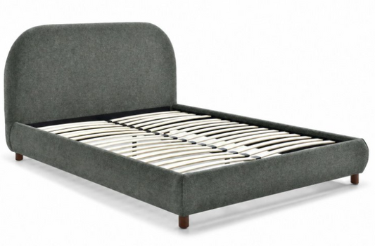 Nora Bed Double Titan Olive Boucle