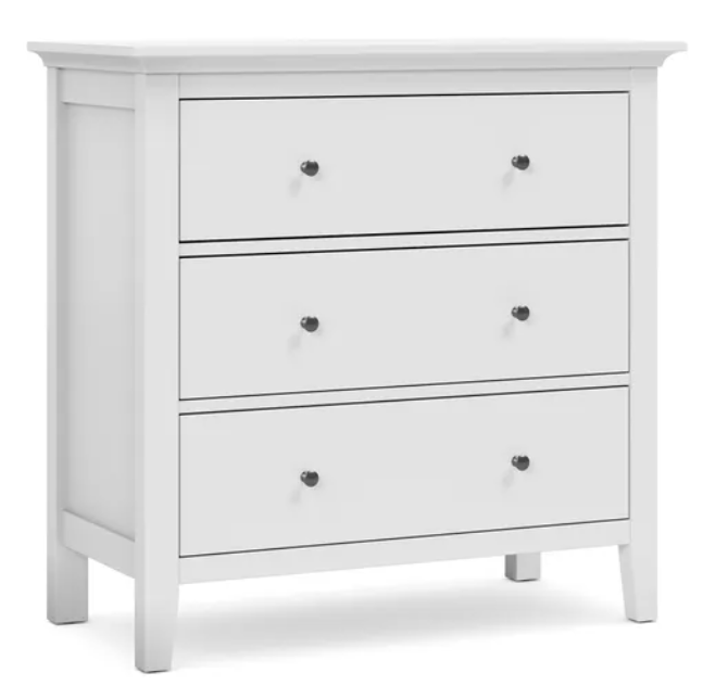 Lynton 3 Drawer Chest White
