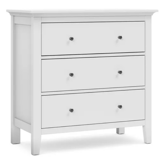 Lynton 3 Drawer Chest White