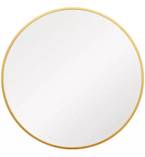 Fenestra Gold Metal Round Wall Mirror - 100cm