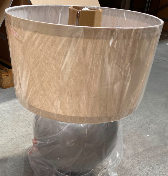 Grey lamp with Linen Shade