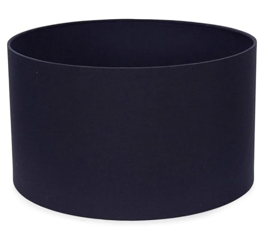 Medium Modern Navy Blue Fabric Drum Light Shade