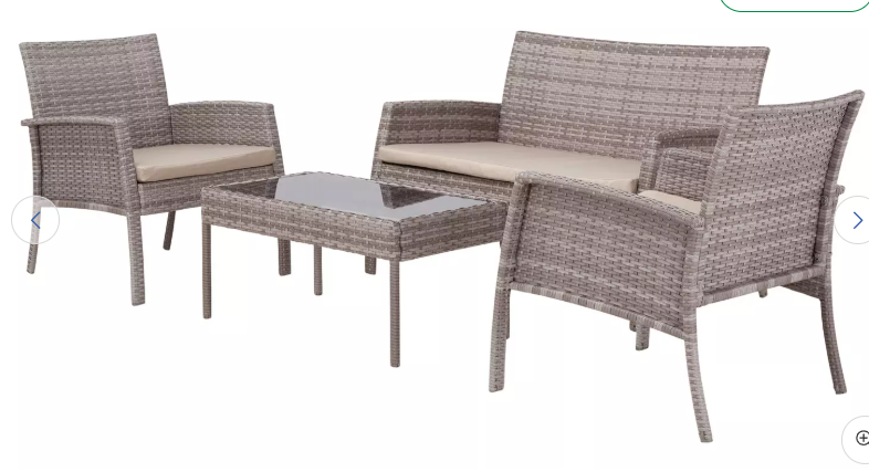 Lucia 4 Seater Rattan Effect Garden Sofa Set