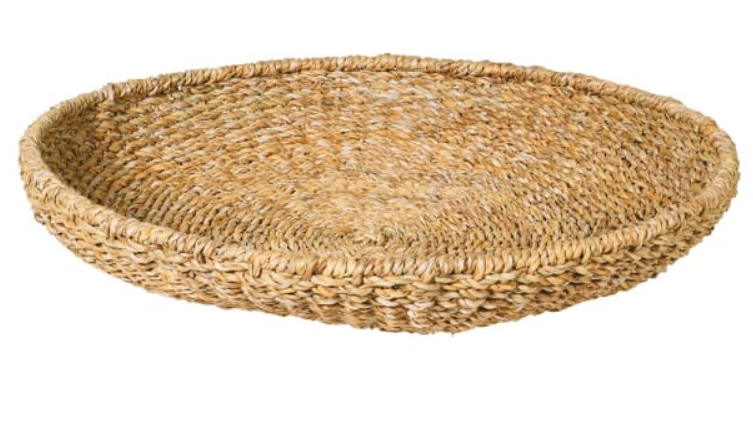 Round Woven Seagrass Tray
