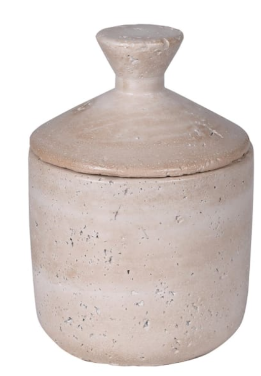 Large Taupe Lidded Jar