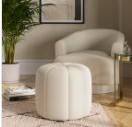 Pumpkin Footstool Boucle Ivory