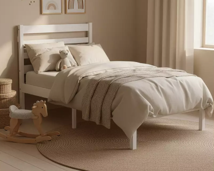 Junior Vida Libra Single Wooden Bed - White