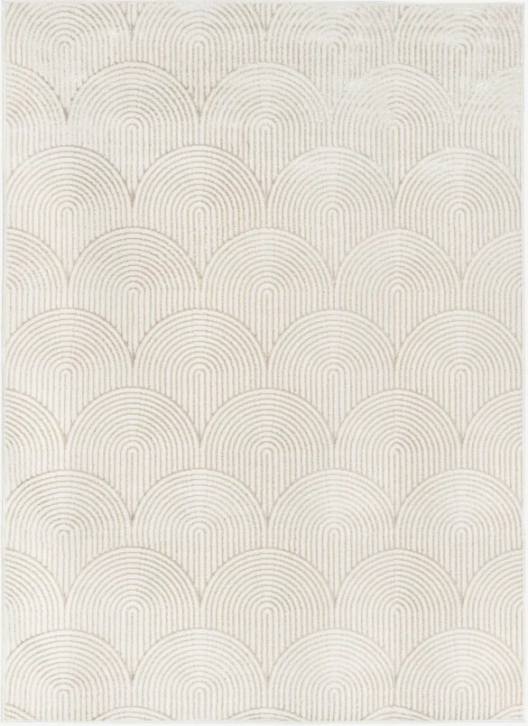 Art Deco Rug - White / Light beige 200x300