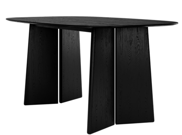 Black Wooden Dining Table - Seats 4 - 6 - Rivo