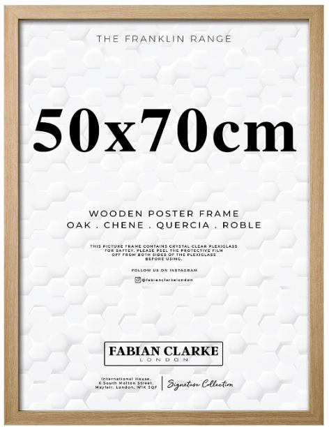 Fabian Clarke London® Large 50x70cm Modern Oak Wooden Picture Photo Frame