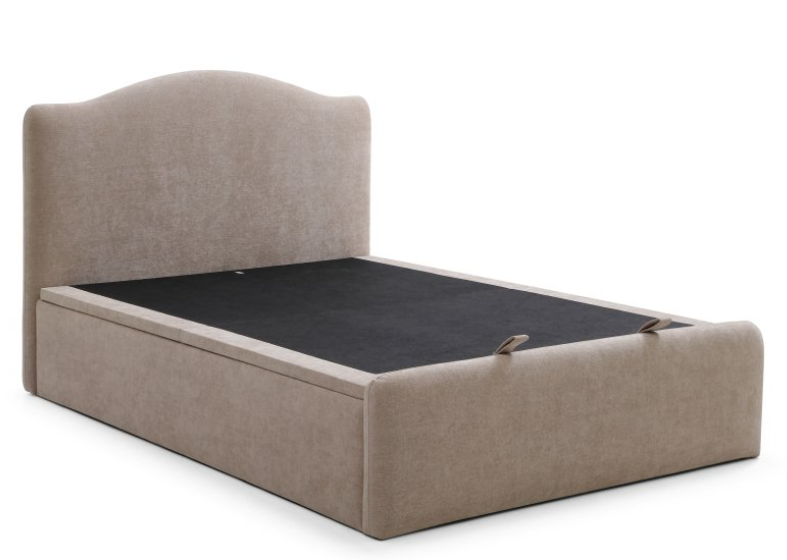 ASHER OTTOMAN BED END LIFT KING TAUPE