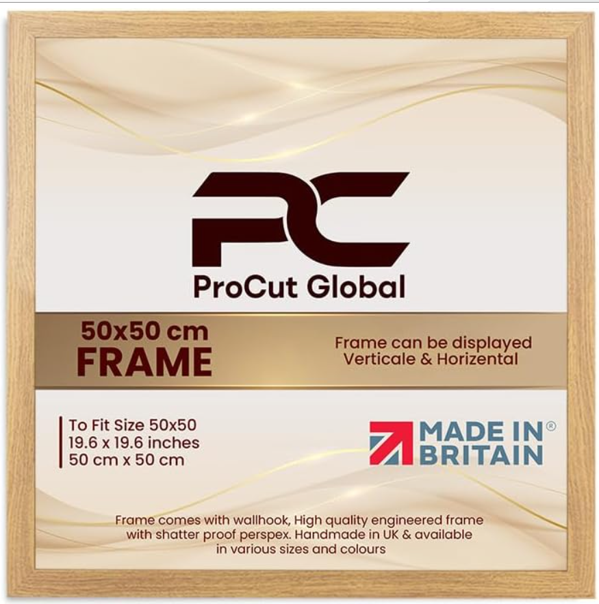 Procut Global Sleek Oak Picture Frame For Photos - 50x50cm