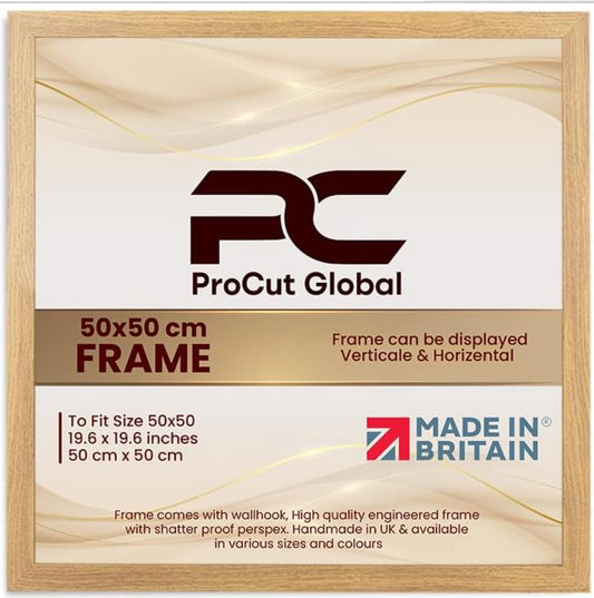 Procut Global Sleek Oak Picture Frame For Photos - 50x50cm
