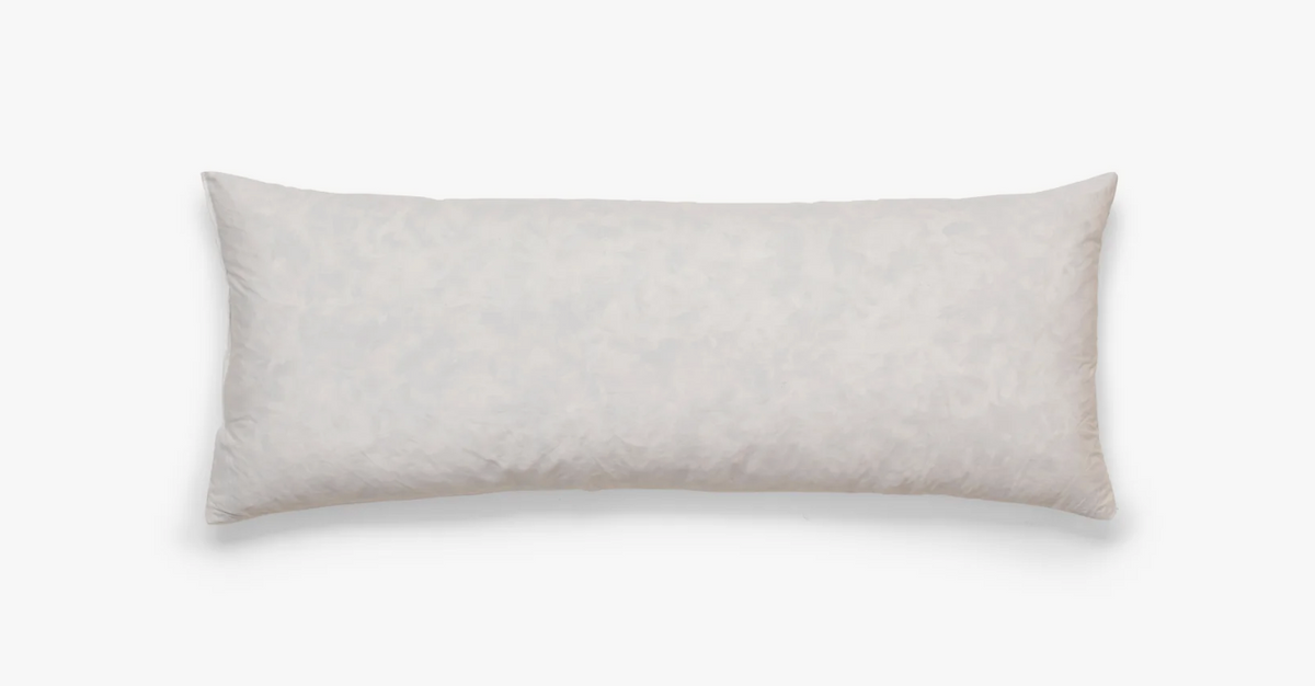 Duck Feather-Filled Bolster Cushion Pad 92cm x 37cm - White