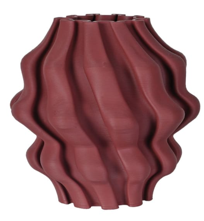 Burgundy 3D Printed Vase