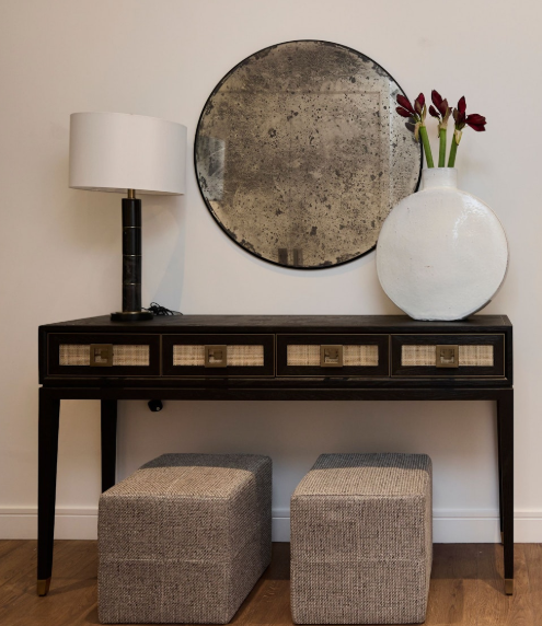 Black Wooden Console - L: 160, W:40, D:92cm
