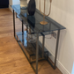 Glass Desk/Console - L: 140, W:40, D:78cm
