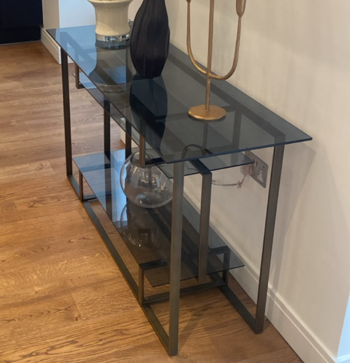 Glass Desk/Console - L: 140, W:40, D:78cm