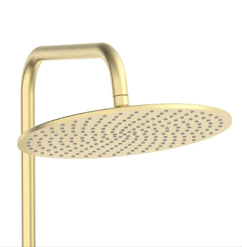 Arezzo Deluxe Cool Touch Round Thermostatic Shower (300mm Head - Brushed Brass)