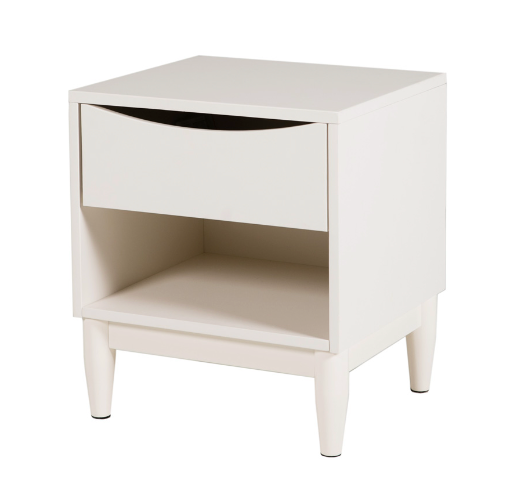 Alesta Bedside Table - White, 50x45x40cm