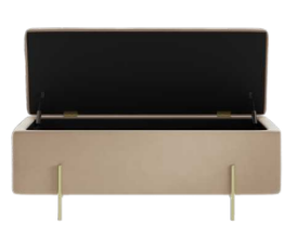 LOLA STORAGE OTTOMAN BEIGE, 45x116x45cm