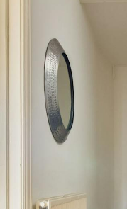 Hammered Pewter Portal Mirror, 70cm