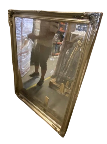 Rectangular Antique Mirror Gold, 136x105cm