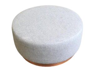 Light Grey Ottoman, Round, 70w x 0d x 70h