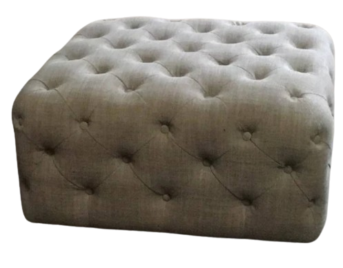 Light Grey Ottoman, Square, 75w x 0d x 75h