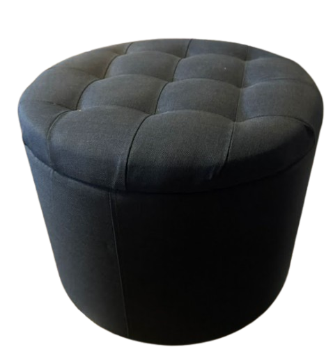 Black Ottoman Storage, 40x45cm