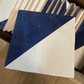 Cobalt blue / off-white bevel ceramic tile 13 X 13cm