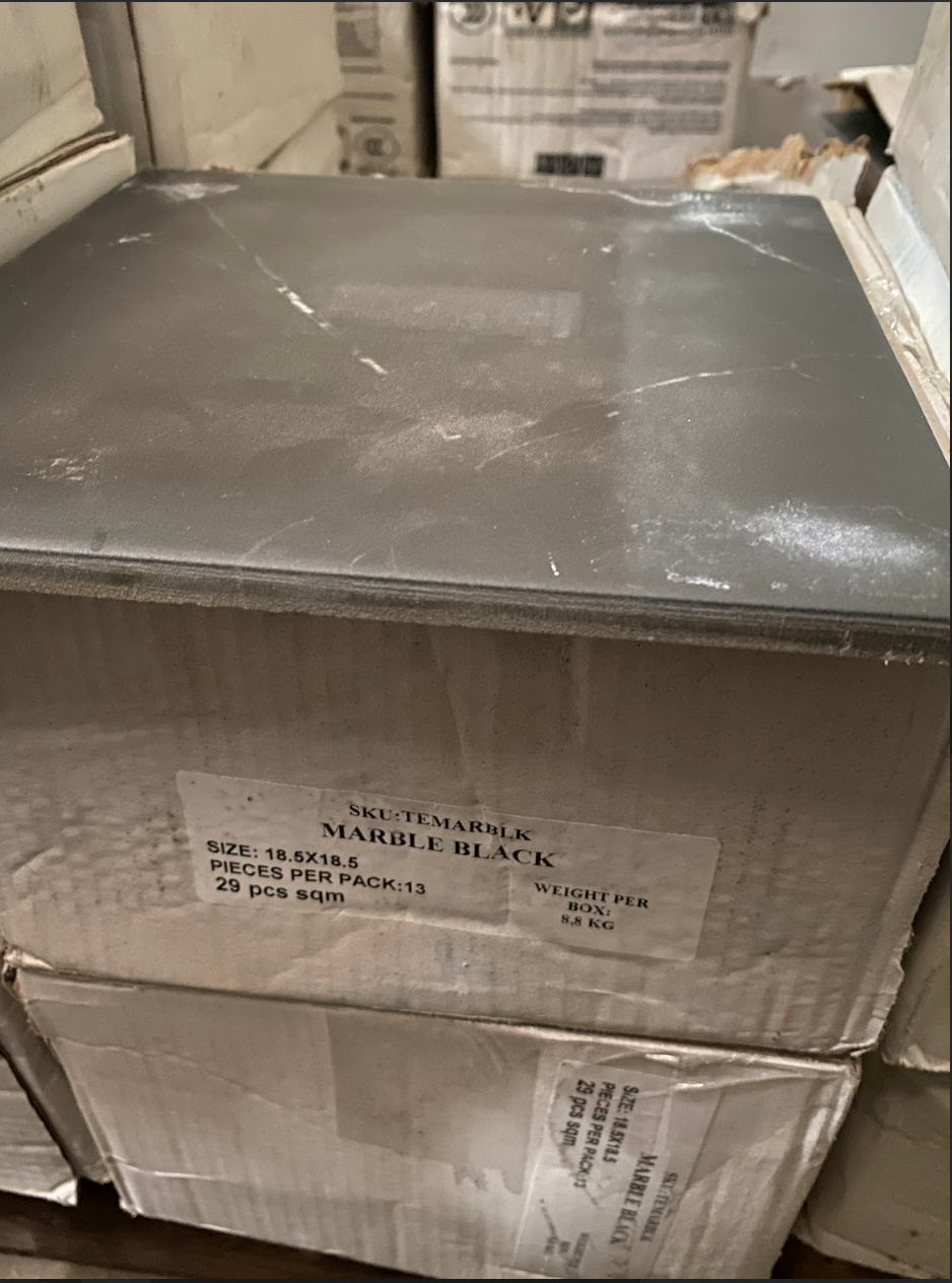 Soho Nero Black Marble Effect Tiles - 18.5 x 18.5