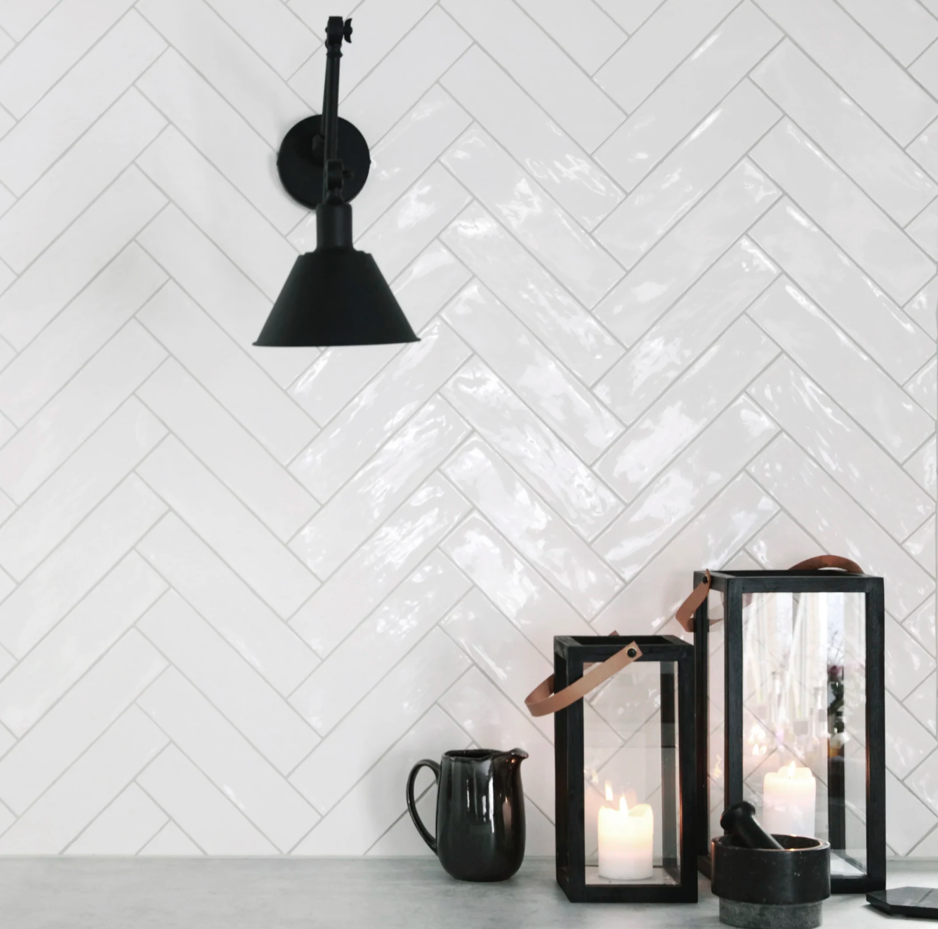 Rustico Blanco Brillo Ceramic Wall Tiles 10 x 30cm