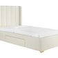 Cream Fabric Single Bed Frame with Storage Drawer - Phoebe