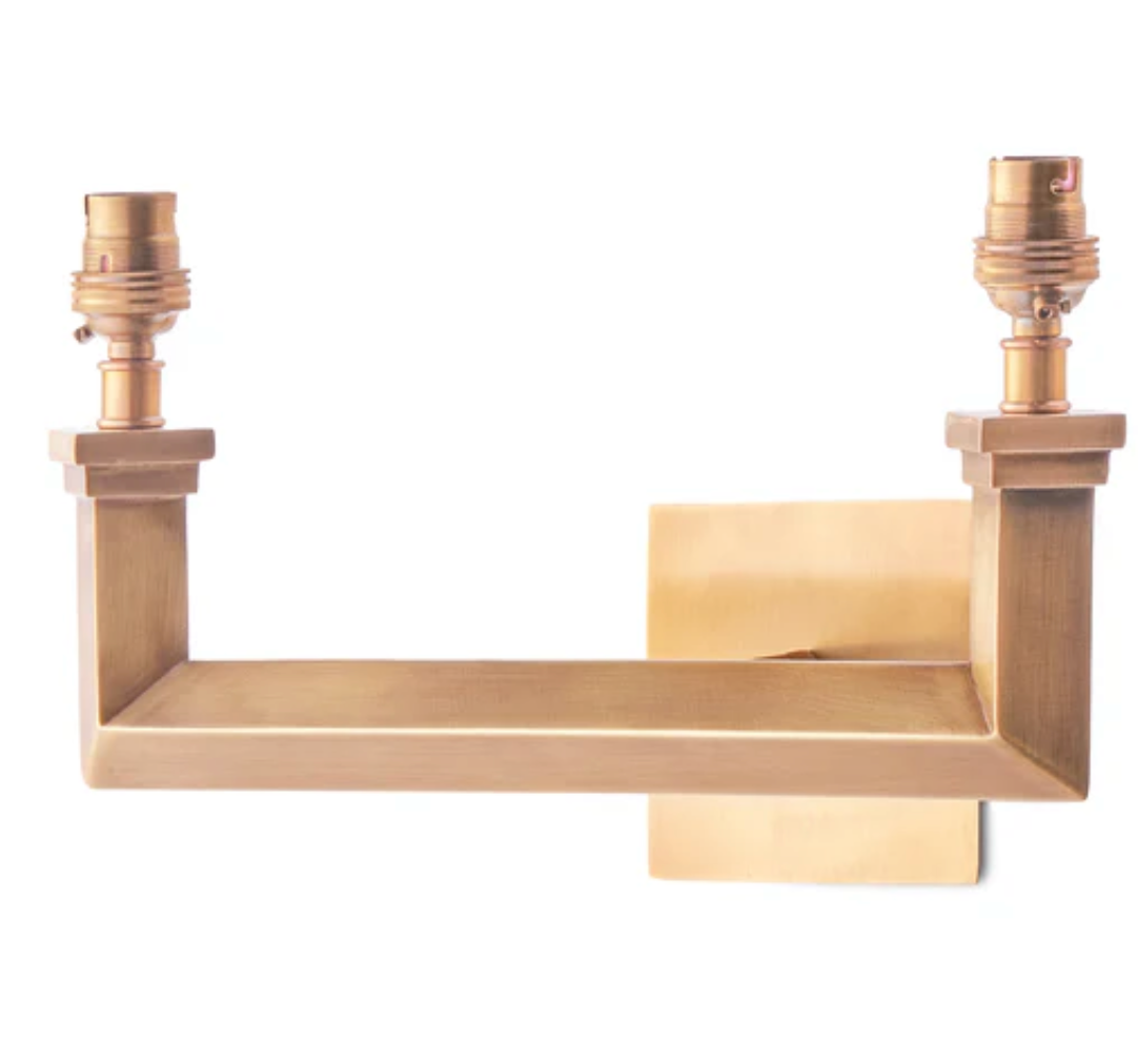 skipwith double wall fitting in antiqued brass with 12cm tall tapered shade with candle clip in classic Leopard Love by Matthew Williamson