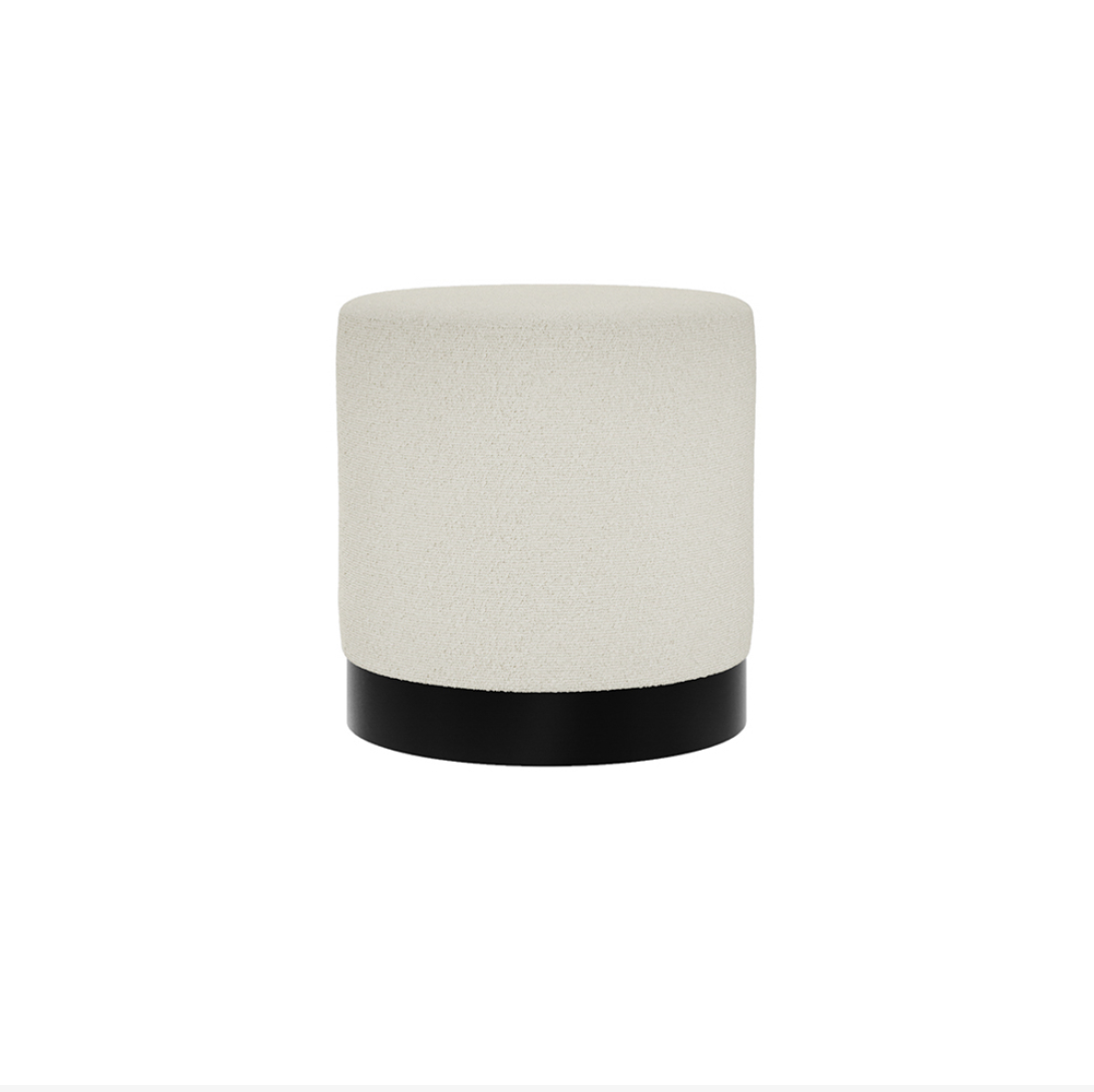 Lara Ivory Boucle Small Pouffe, 415 X 415 X 440