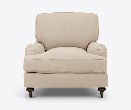 Classic English Armchair in Beige, 95 X 71 X 91 CM