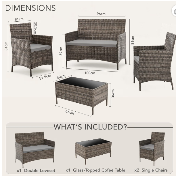EVRE Outdoor Furniture Set with Cushions