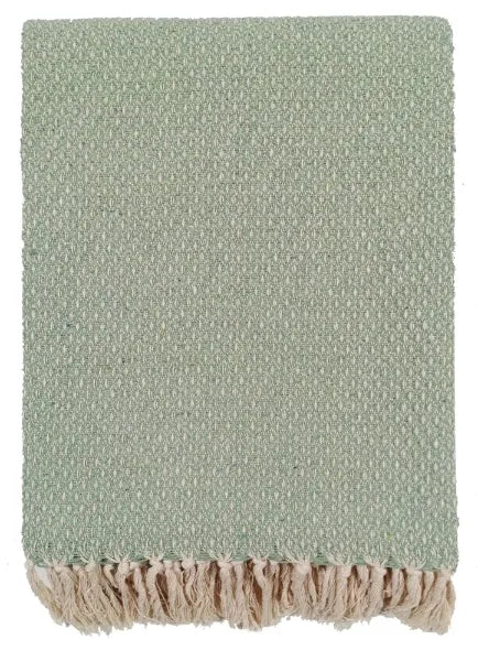 Malini Darling Green Throw DOT DESIGNPATTERN RECYCLED YARN GREEN 130 X 180