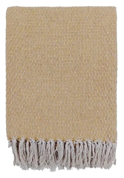 Malini Darling Mustard Throw DOT DESIGNPATTERN RECYCLED YARN MUSTARD 130 X 180