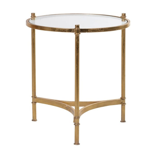 Gold Glass Side Table, 45x43cm
