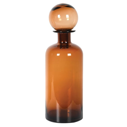 Large Amber Bottle with Ball Top